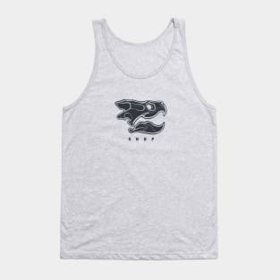 Common snapping turtle skull, side view. For reptiles lovers in black ink Tank Top